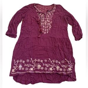 Knox Rose Embroidered Tunic Top, Size XL